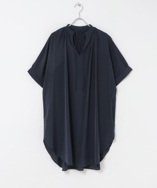 ITEMS URBANRESEARCH(アイテムズ アーバンリサーチ)の「スキッパーチュニックブラウス(シャツ/ブラウス・レディース・グレー系その他/ライトブルー/ネイビー・FREE)」の8枚目の写真