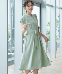 カシュクールワンピース」に該当するグリーン・カーキ/緑色系の
