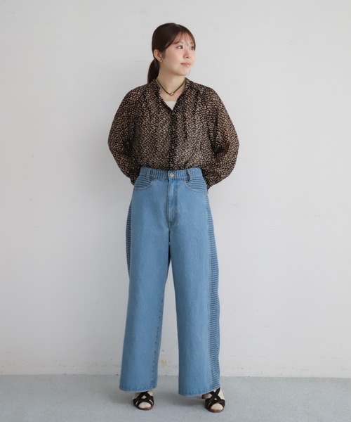 NOMBRE IMPAIR(ノンブルアンペール)の「【予約】オフドットプリント リボンブラウス(シャツ/ブラウス・レディース・ブラウン・FREE)」の6枚目の写真