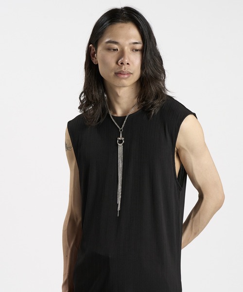 NO ID.(ノーアイディ)の「【NO ID.】Horsebit Charm Tassel Necklace / ホースビット チャーム タッセル ネックレス(ネックレス・メンズ・シルバー・ONE SIZE)」の2枚目の写真