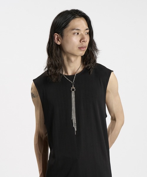 NO ID.(ノーアイディ)の「【NO ID.】Horsebit Charm Tassel Necklace / ホースビット チャーム タッセル ネックレス(ネックレス・メンズ・シルバー・ONE SIZE)」の3枚目の写真