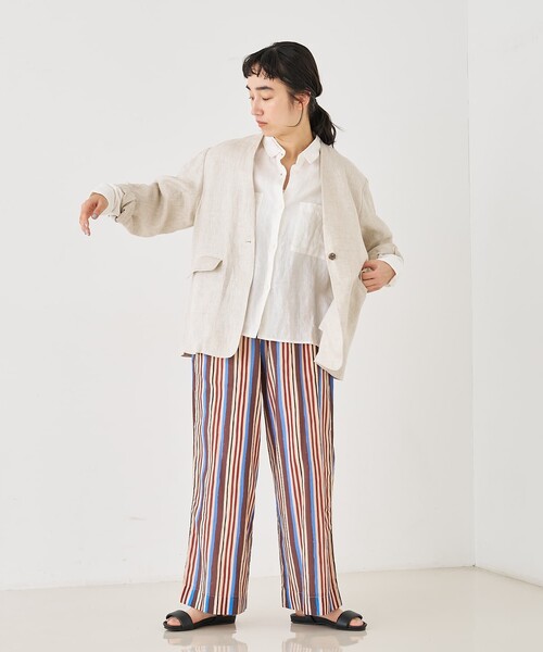 collex(コレックス)の「ブロックプリント ユラギ ストライフパンツ(その他パンツ・レディース・ダークブラウン/セージグリーン・フリー)」の11枚目の写真