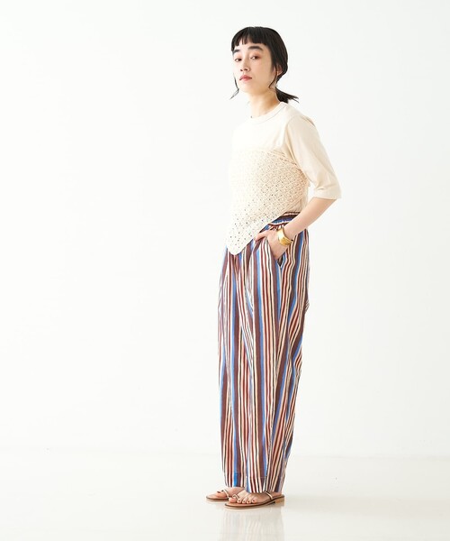 collex(コレックス)の「ブロックプリント ユラギ ストライフパンツ(その他パンツ・レディース・ダークブラウン/セージグリーン・フリー)」の15枚目の写真