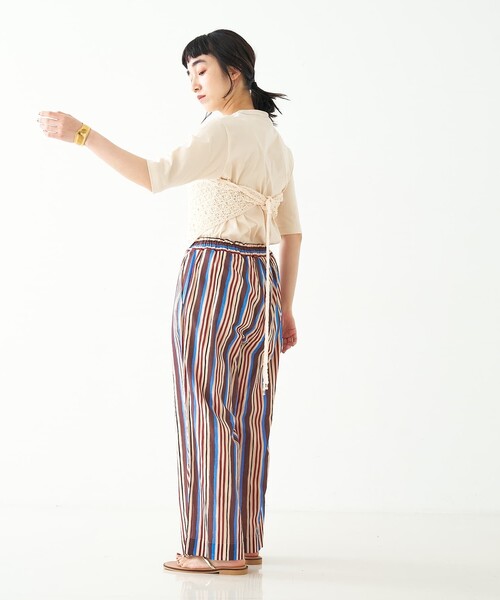 collex(コレックス)の「ブロックプリント ユラギ ストライフパンツ(その他パンツ・レディース・ダークブラウン/セージグリーン・フリー)」の17枚目の写真