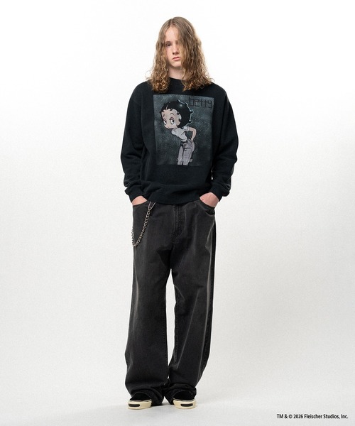KAMIYA(カミヤ)の「Betty BoopTM × KAMIYA " I’m Coming Out" Sweatshirt(スウェット・メンズ・グレー/ブラック・M/S)」の3枚目の写真