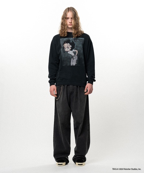 KAMIYA(カミヤ)の「Betty BoopTM × KAMIYA " I’m Coming Out" Sweatshirt(スウェット・メンズ・グレー/ブラック・M/S)」の4枚目の写真
