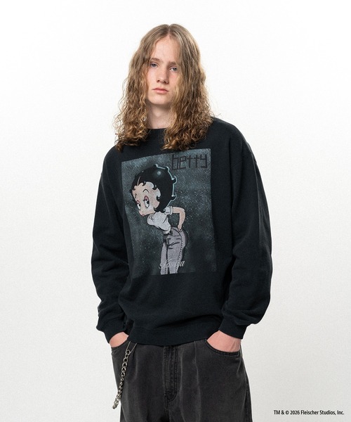 KAMIYA(カミヤ)の「Betty BoopTM × KAMIYA " I’m Coming Out" Sweatshirt(スウェット・メンズ・グレー/ブラック・M/S)」の7枚目の写真