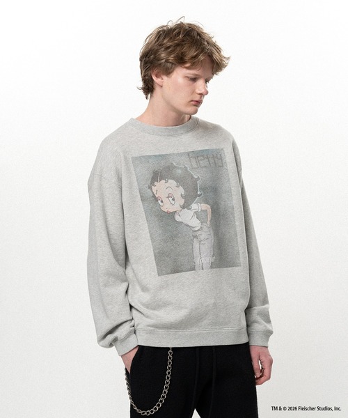KAMIYA(カミヤ)の「Betty BoopTM × KAMIYA " I’m Coming Out" Sweatshirt(スウェット・メンズ・グレー/ブラック・M/S)」の12枚目の写真