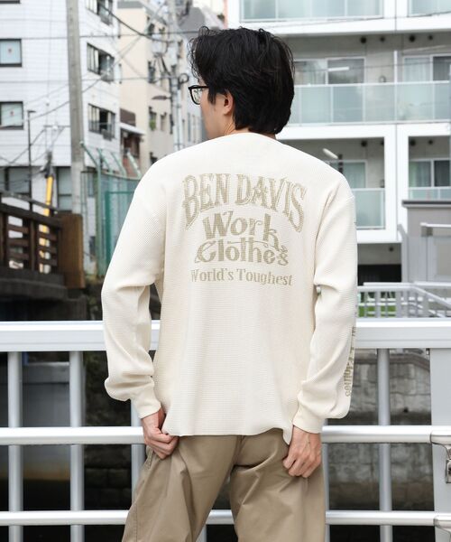 BEN DAVIS(ベンデイビス)の「【BEN DAVIS】BIG WAFFLE GRAPHIC CREW / ワッフル グラフィック クルー ロンT ユニセックス 長袖(Tシャツ/カットソー・メンズ・ネイビー/オフホワイト/ライトグレー/ブラック・X-LARGE/LARGE/MEDIUM)」の7枚目の写真