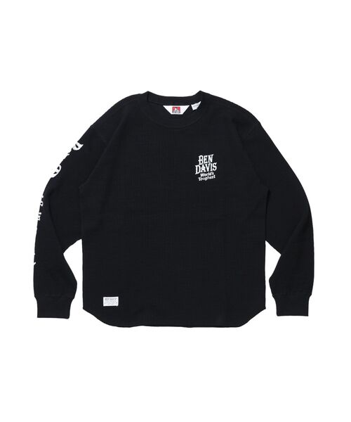 BEN DAVIS(ベンデイビス)の「【BEN DAVIS】BIG WAFFLE GRAPHIC CREW / ワッフル グラフィック クルー ロンT ユニセックス 長袖(Tシャツ/カットソー・メンズ・ネイビー/オフホワイト/ライトグレー/ブラック・X-LARGE/LARGE/MEDIUM)」の9枚目の写真