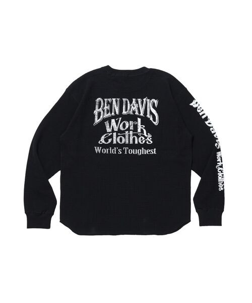 BEN DAVIS(ベンデイビス)の「【BEN DAVIS】BIG WAFFLE GRAPHIC CREW / ワッフル グラフィック クルー ロンT ユニセックス 長袖(Tシャツ/カットソー・メンズ・ネイビー/オフホワイト/ライトグレー/ブラック・X-LARGE/LARGE/MEDIUM)」の10枚目の写真