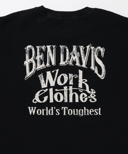BEN DAVIS(ベンデイビス)の「【BEN DAVIS】BIG WAFFLE GRAPHIC CREW / ワッフル グラフィック クルー ロンT ユニセックス 長袖(Tシャツ/カットソー・メンズ・ネイビー/オフホワイト/ライトグレー/ブラック・X-LARGE/LARGE/MEDIUM)」の12枚目の写真