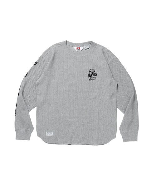 BEN DAVIS(ベンデイビス)の「【BEN DAVIS】BIG WAFFLE GRAPHIC CREW / ワッフル グラフィック クルー ロンT ユニセックス 長袖(Tシャツ/カットソー・メンズ・ネイビー/オフホワイト/ライトグレー/ブラック・X-LARGE/LARGE/MEDIUM)」の15枚目の写真