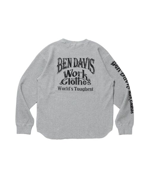 BEN DAVIS(ベンデイビス)の「【BEN DAVIS】BIG WAFFLE GRAPHIC CREW / ワッフル グラフィック クルー ロンT ユニセックス 長袖(Tシャツ/カットソー・メンズ・ネイビー/オフホワイト/ライトグレー/ブラック・X-LARGE/LARGE/MEDIUM)」の16枚目の写真