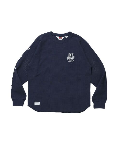 BEN DAVIS(ベンデイビス)の「【BEN DAVIS】BIG WAFFLE GRAPHIC CREW / ワッフル グラフィック クルー ロンT ユニセックス 長袖(Tシャツ/カットソー・メンズ・ネイビー/オフホワイト/ライトグレー/ブラック・X-LARGE/LARGE/MEDIUM)」の21枚目の写真