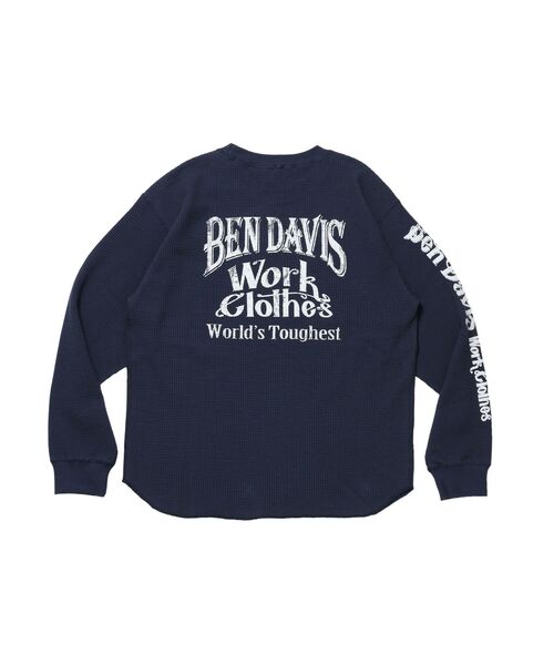 BEN DAVIS(ベンデイビス)の「【BEN DAVIS】BIG WAFFLE GRAPHIC CREW / ワッフル グラフィック クルー ロンT ユニセックス 長袖(Tシャツ/カットソー・メンズ・ネイビー/オフホワイト/ライトグレー/ブラック・X-LARGE/LARGE/MEDIUM)」の22枚目の写真