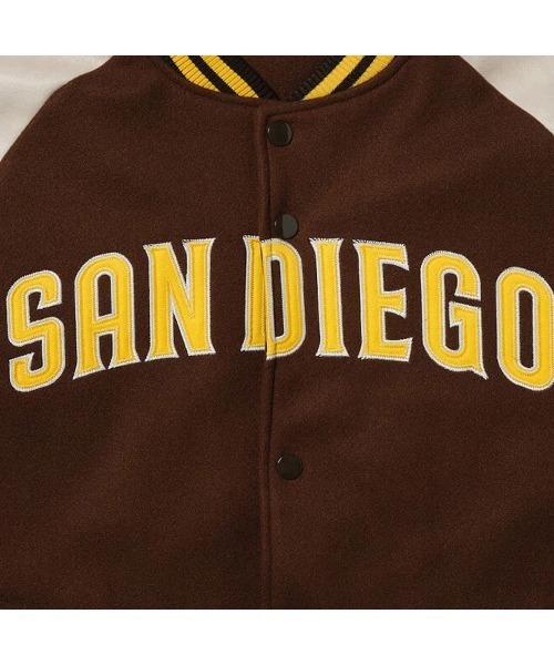 Fanatics(ファナティクス)の「ファナティクス【Fanatics】‐ サンディエゴ パドレス メルトン ジャケット 【MLB STANDARD LOGO PU MELTON JKT San Diego Padres ML2325FW0002】(ブルゾン・メンズ・ブラウン・XL/L)」の2枚目の写真