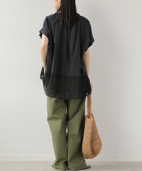 JOURNAL STANDARD relume(ジャーナルスタンダード レリューム)の「ローンレース切り替えブラウス(シャツ/ブラウス・レディース・ホワイト/ブラック・FREE)」の5枚目の写真