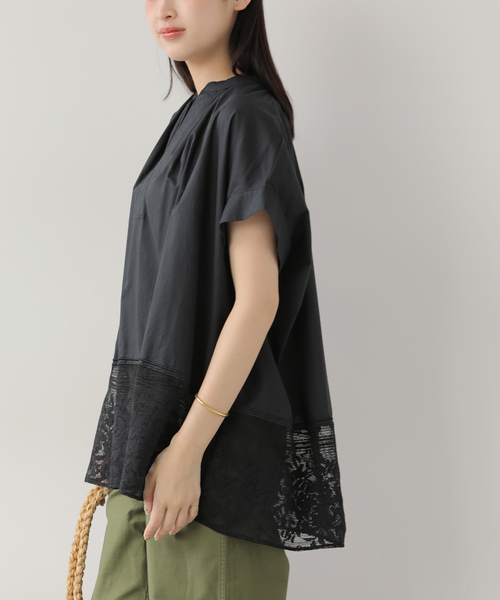 JOURNAL STANDARD relume(ジャーナルスタンダード レリューム)の「ローンレース切り替えブラウス(シャツ/ブラウス・レディース・ホワイト/ブラック・FREE)」の8枚目の写真