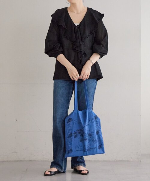 BEARDSLEY(ビアズリー)の「コットンシードバッグ《FRIPIER》【A4対応】(ハンドバッグ・レディース・グリーン系その他2/ブルー・FREE)」の11枚目の写真