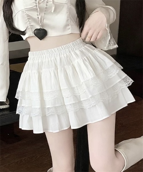 GLOWNY（グロウニ―）の「GIRLFRIEND RUFFLE MINI SKIRT（スカート