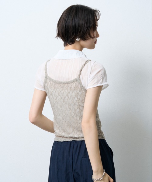 NUJOH(ヌゾ)の「Sheer Crinkle Crop Shirt / シアークリンクルクロップシャツ(シャツ/ブラウス・レディース・ブラック・FREE)」の10枚目の写真