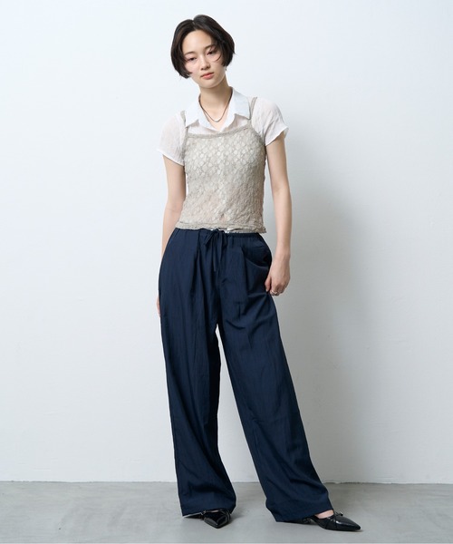 NUJOH(ヌゾ)の「Sheer Crinkle Crop Shirt / シアークリンクルクロップシャツ(シャツ/ブラウス・レディース・ブラック・FREE)」の17枚目の写真