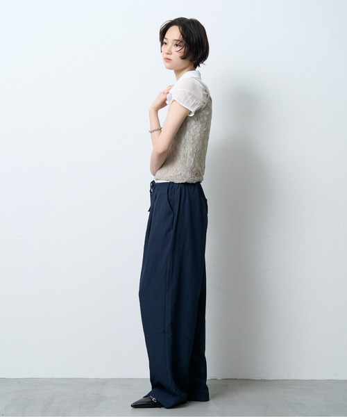 NUJOH(ヌゾ)の「Sheer Crinkle Crop Shirt / シアークリンクルクロップシャツ(シャツ/ブラウス・レディース・ブラック・FREE)」の18枚目の写真