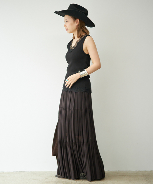 Deuxieme Classe(ドゥーズィエムクラス)の「*Sheer Boho スカート(スカート・レディース・カーキ/ブラック・38/36)」の11枚目の写真