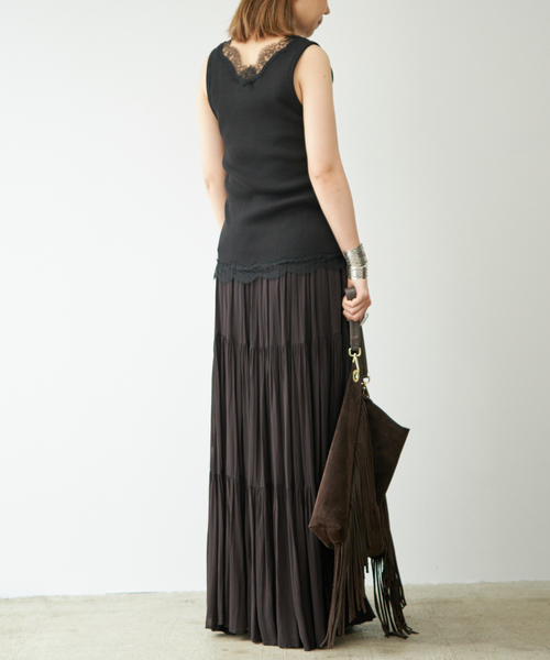Deuxieme Classe(ドゥーズィエムクラス)の「*Sheer Boho スカート(スカート・レディース・カーキ/ブラック・38/36)」の12枚目の写真