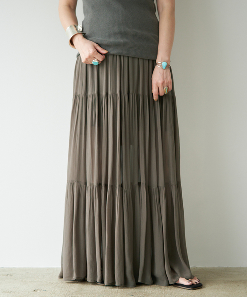 Deuxieme Classe(ドゥーズィエムクラス)の「*Sheer Boho スカート(スカート・レディース・カーキ/ブラック・38/36)」の13枚目の写真
