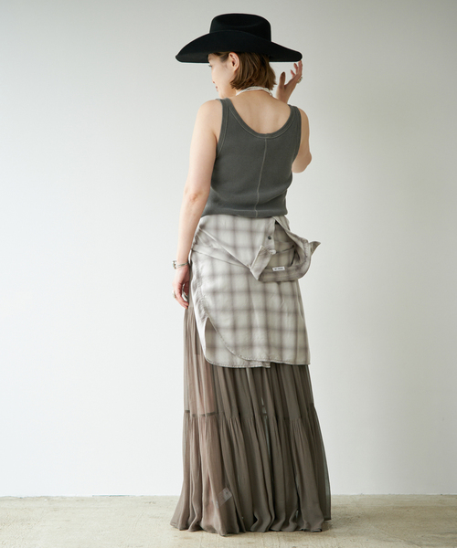 Deuxieme Classe(ドゥーズィエムクラス)の「*Sheer Boho スカート(スカート・レディース・カーキ/ブラック・38/36)」の19枚目の写真