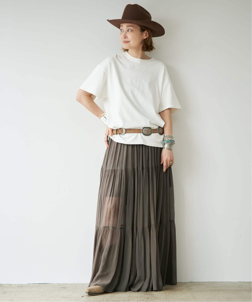Deuxieme Classe(ドゥーズィエムクラス)の「*Sheer Boho スカート(スカート・レディース・カーキ/ブラック・38/36)」の22枚目の写真