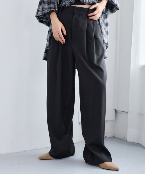 mysty woman(ミスティウーマン)の「ストレートタックパンツ 1055380(その他パンツ・レディース・ベージュ/ブラック/ブラウン・FREE)」の20枚目の写真