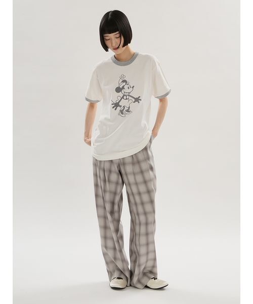 emmi(エミ)の「【emmi×GOOD ROCK SPEED】MINNIE MOUSE/リンガー Tシャツ(Tシャツ/カットソー・レディース・グレー/ホワイト・F)」の9枚目の写真