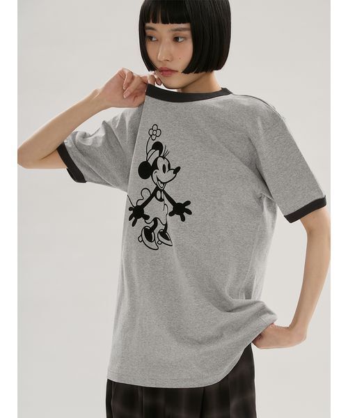 emmi(エミ)の「【emmi×GOOD ROCK SPEED】MINNIE MOUSE/リンガー Tシャツ(Tシャツ/カットソー・レディース・グレー/ホワイト・F)」の11枚目の写真