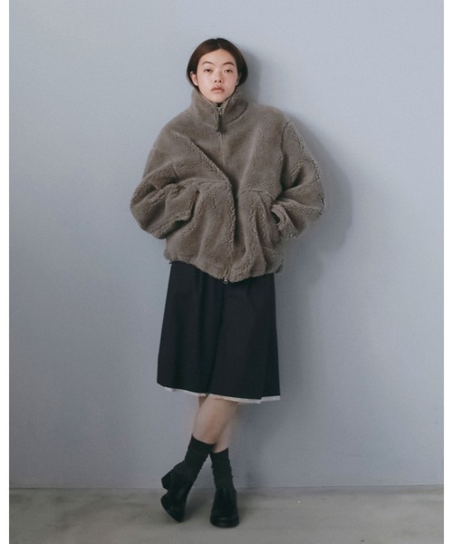 anuke(アンヌーク)の「Boa Zip Blouson(ブルゾン・レディース・チャコールグレー/ベージュ・38inch/36inch)」の16枚目の写真