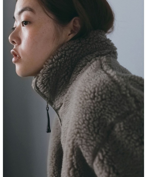 anuke(アンヌーク)の「Boa Zip Blouson(ブルゾン・レディース・チャコールグレー/ベージュ・38inch/36inch)」の10枚目の写真