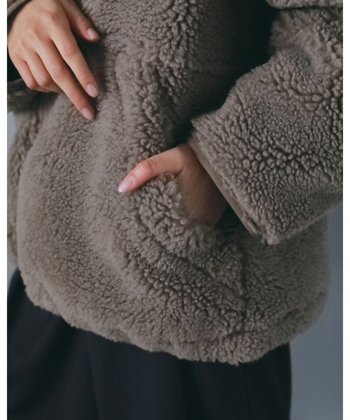 anuke(アンヌーク)の「Boa Zip Blouson(ブルゾン・レディース・チャコールグレー/ベージュ・38inch/36inch)」の12枚目の写真