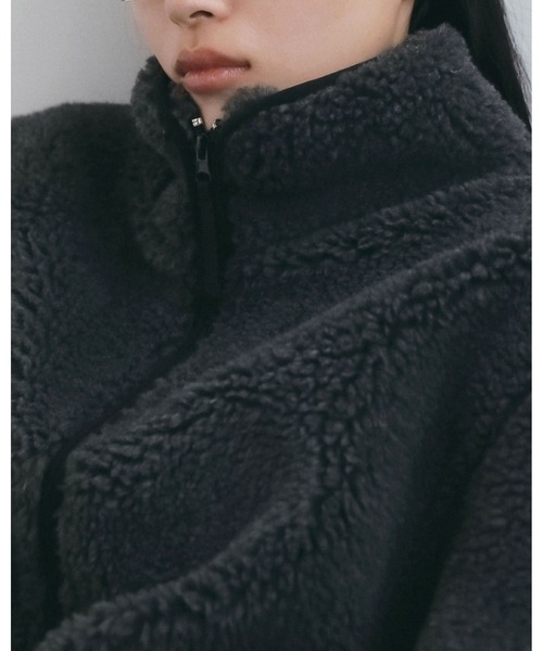 anuke(アンヌーク)の「Boa Zip Blouson(ブルゾン・レディース・チャコールグレー/ベージュ・38inch/36inch)」の15枚目の写真
