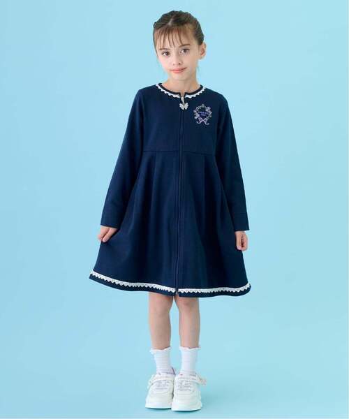 ANNA SUI mini(アナスイ・ミニ)の「ジップアップワンピース(ワンピース・キッズ・ネイビー/ラベンダー・140cm/130cm/120cm/100-110cm)」の1枚目の写真