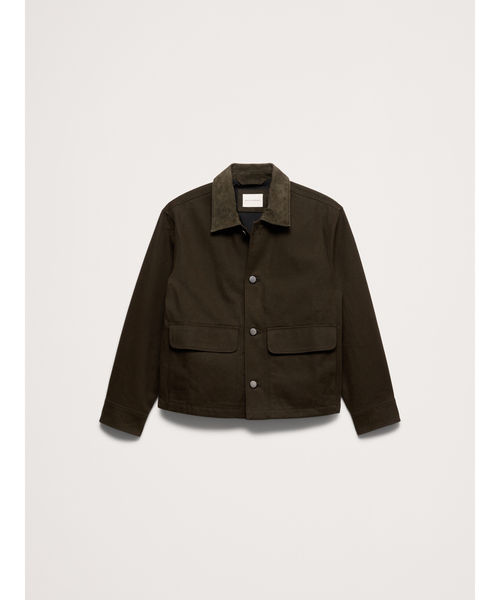 Banana Republic(バナナリパブリック)の「コットンツイル ユーティリティジャケット (スエード襟付き)(その他アウター・メンズ・オリーブ・S/M/L/XL)」の4枚目の写真
