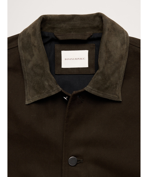 Banana Republic(バナナリパブリック)の「コットンツイル ユーティリティジャケット (スエード襟付き)(その他アウター・メンズ・オリーブ・S/M/L/XL)」の5枚目の写真
