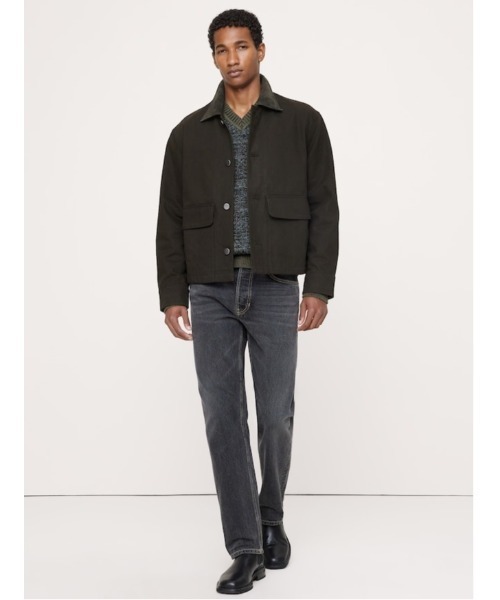 Banana Republic(バナナリパブリック)の「コットンツイル ユーティリティジャケット (スエード襟付き)(その他アウター・メンズ・オリーブ・S/M/L/XL)」の1枚目の写真