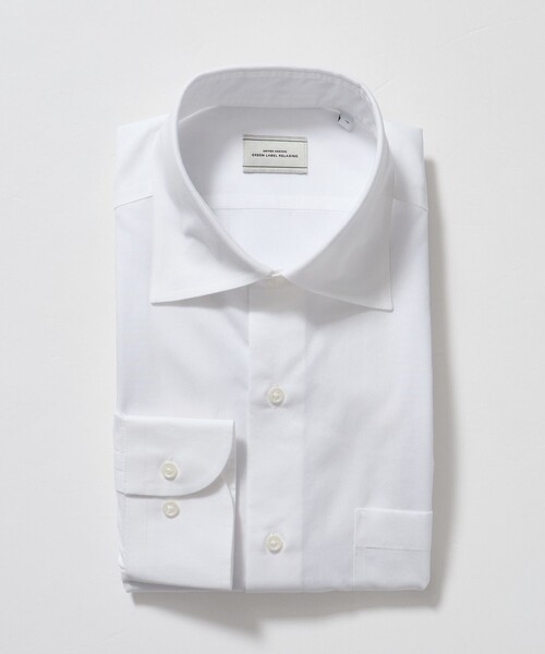 green label relaxing(グリーンレーベルリラクシング)の「コットン ブロード ワイドカラー ドレスシャツ -形態安定-(ビジネスシャツ・メンズ・ホワイト・38cm/41cm/42cm/40cm/43cm/37cm/39cm)」の7枚目の写真