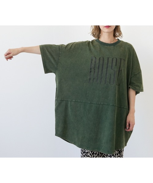 reca(レカ)の「パウダー加工ロゴプリントBIGTシャツ(Tシャツ/カットソー・レディース・グリーン/アイボリー/ボルドー/チャコール・FREE)」の22枚目の写真