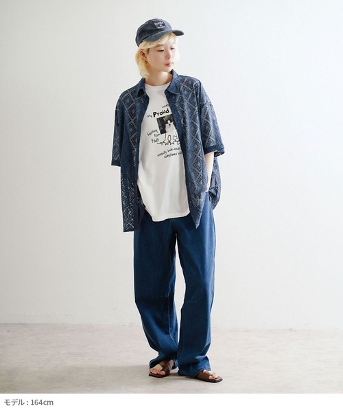 e-zakkamania stores(イーザッカマニアストアーズ)の「自慢のネコプリント BIGTシャツ(Tシャツ/カットソー・レディース・オフホワイト・フリー)」の5枚目の写真