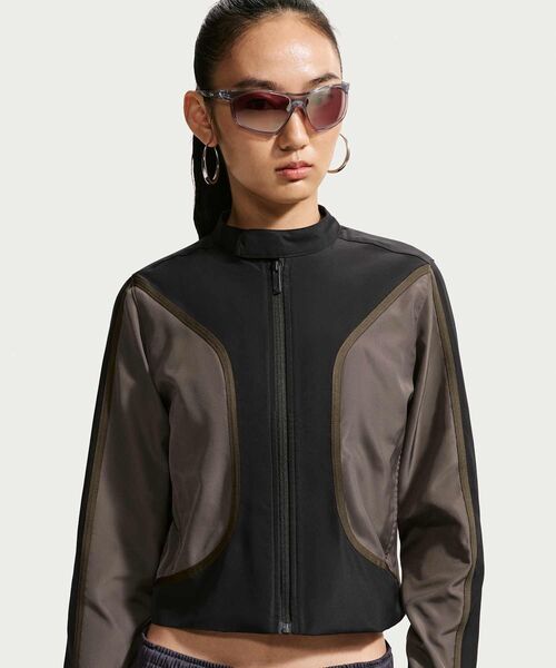 NIKE(ナイキ)の「ナイキ スポーツウェア ウィメンズ モトジャケット / Nike Sportswear Women's Moto Jacket IM8182-010 Black(ブルゾン・レディース・ブラック・L/XL/S/XS/M)」の1枚目の写真