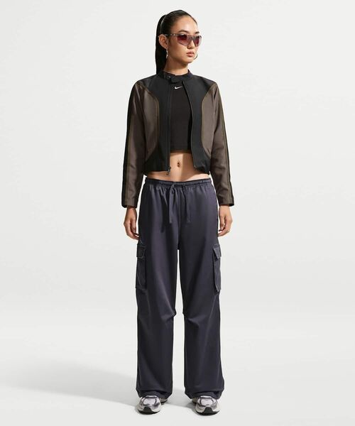 NIKE(ナイキ)の「ナイキ スポーツウェア ウィメンズ モトジャケット / Nike Sportswear Women's Moto Jacket IM8182-010 Black(ブルゾン・レディース・ブラック・L/XL/S/XS/M)」の4枚目の写真