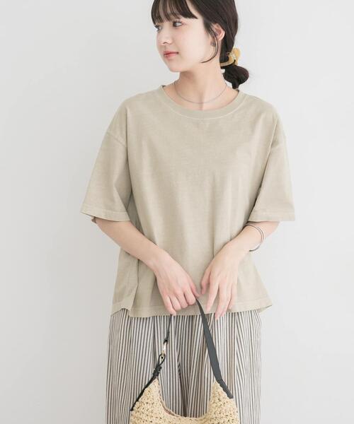ITEMS URBANRESEARCH(アイテムズ アーバンリサーチ)の「ピグメント半袖Tシャツ(Tシャツ/カットソー・レディース・ブルー/チャコールグレー/ベージュ・FREE)」の2枚目の写真